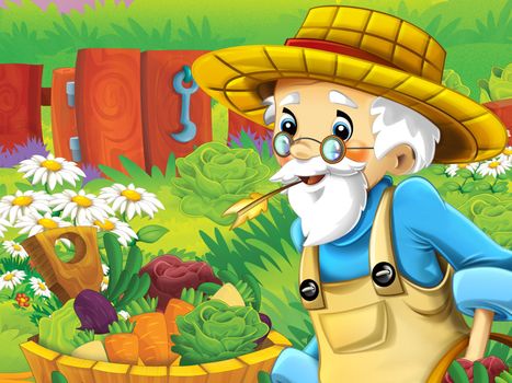 Beautiful cartoon illustation with many elements - educational