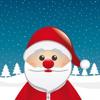 santa clause figure look winter night landscape
