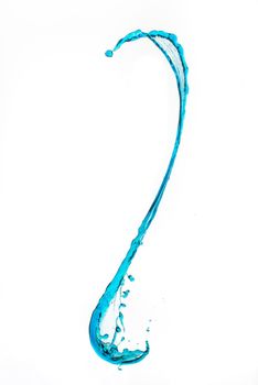 Blue water splash isolated on white background.