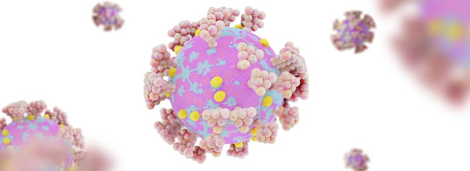 Stop coronavirus and quarantine concept. 3D medical illustration