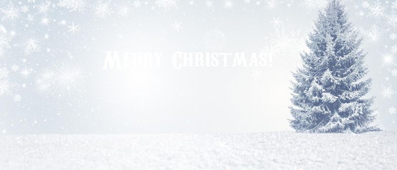 Merry christmas greeting card, christmas tree design concept.