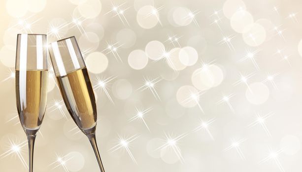 Glasses of champagne with splash, celebration theme concept
