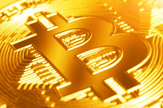 Cryptocurrency concept. Trends in bitcoin exchange rates. Rise and fall of bitcoin.