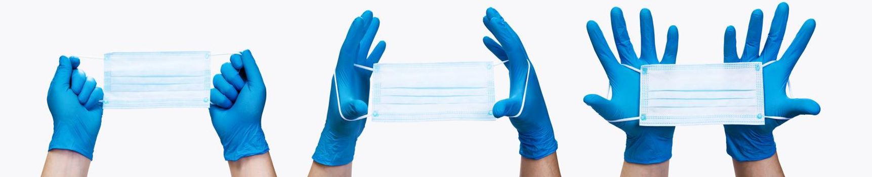 Typical surgical mask to cover mouth, nose. Protection concept, against coronavirus.