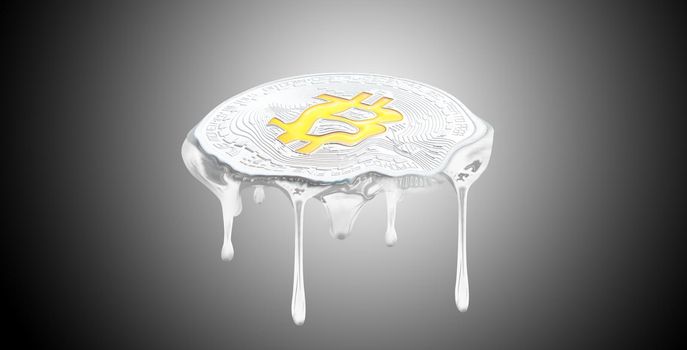 Cryptocurrency concept. Trends in bitcoin exchange rates. Rise and fall of bitcoin.