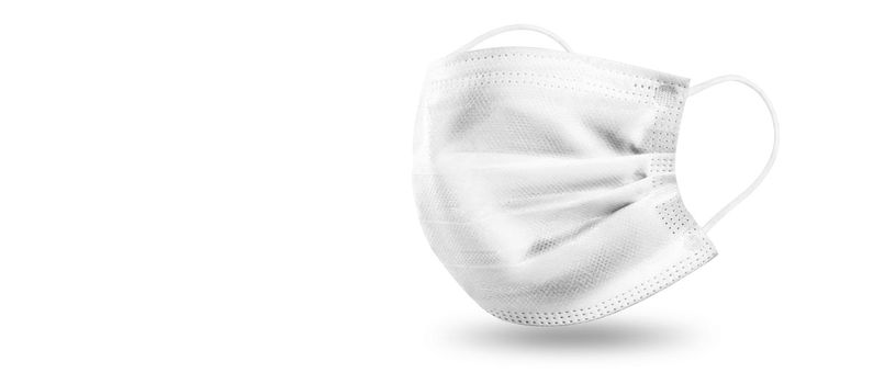 Typical surgical mask to cover mouth, nose. Protection concept, against coronavirus.