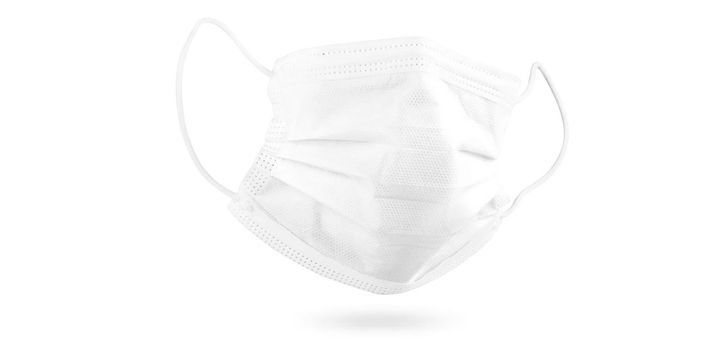 Typical surgical mask to cover mouth, nose. Protection concept, against coronavirus.