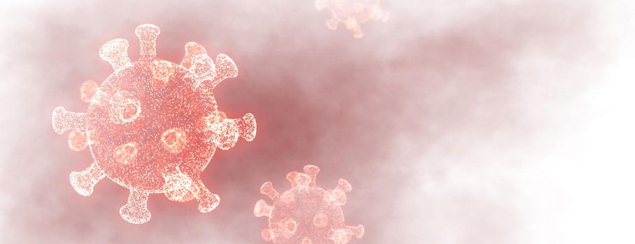 Stop coronavirus and quarantine concept. 3D medical illustration