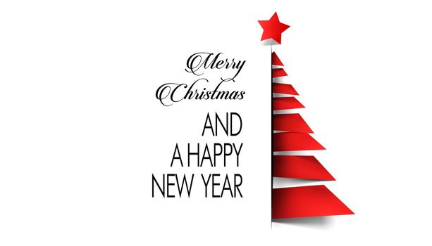 Merry christmas greeting card, christmas tree design concept.