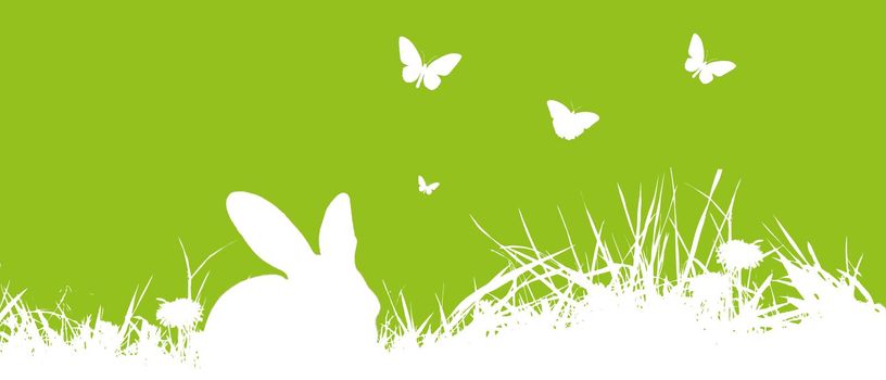 Easter composition with rabbit. Festive decoration. Happy Easter!