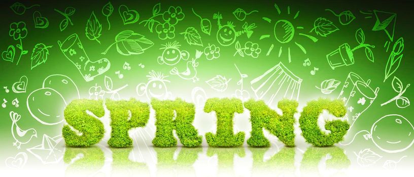 Decorative inscription with letters. Creative spring concept.