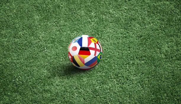 Traditional soccer game with a leather ball