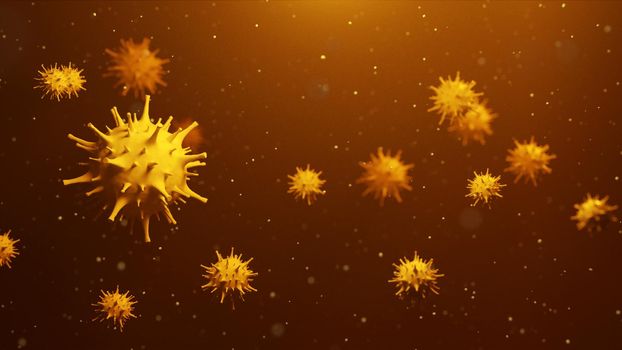 Dangerous corona virus, SARS pandemic risk concept. 3D illustration