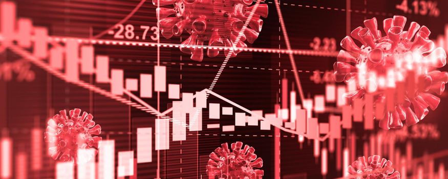 World economy and corona virus concept. The impact of coronavirus on the stock exchange.