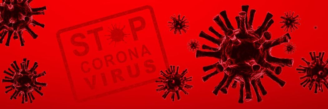 Dangerous corona virus, SARS pandemic risk concept. 3D illustration