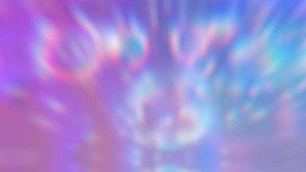 Abstract blurry pink background with colorful bubbles.
