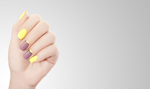 Nail polish trends. Woman with stylish manicure.