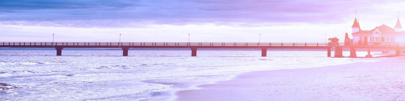 Baltic sea beach with dunes and ocean view. Holiday background.