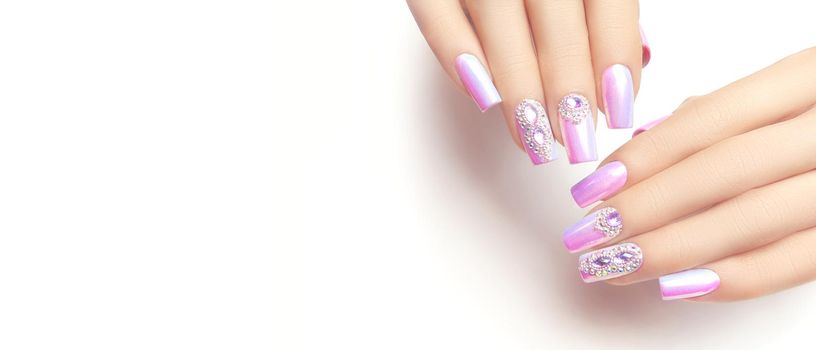 Nail polish trends. Woman with stylish manicure.