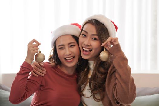 Joyful and happy young females.Smiling having fun, ready for celebration. 