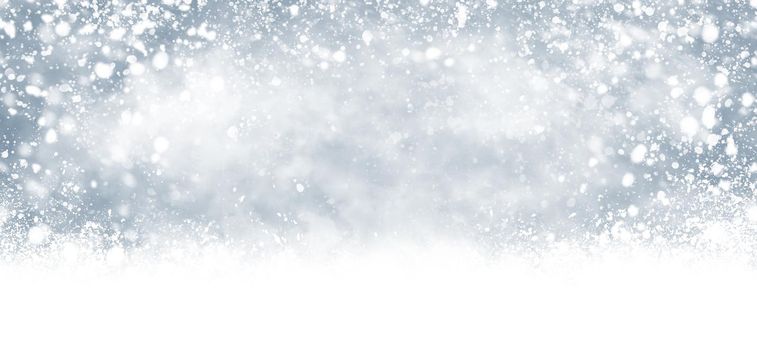 Winter and christmas background design of snow falling illustration