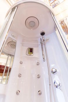Shower cabin with modern technology water jets