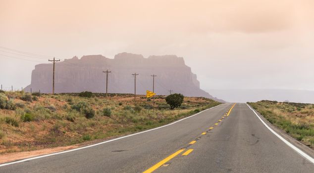 Highway leading into Monument Valley, Utah, USA