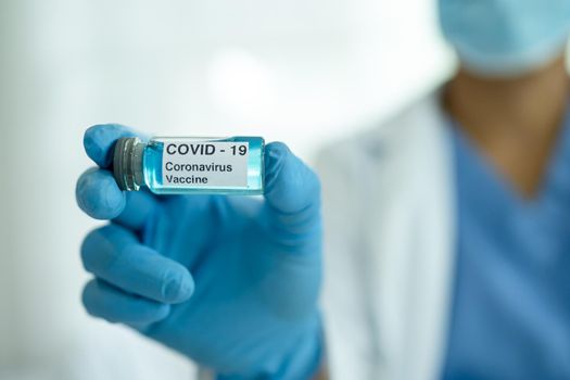 Covid-19 coronavirus vaccine development medical for doctor use to treat illness patients at hospital.