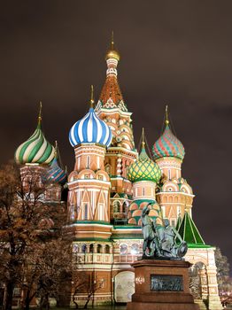 St. Basil Cathedral, Moscow Kremlin, Russia at night