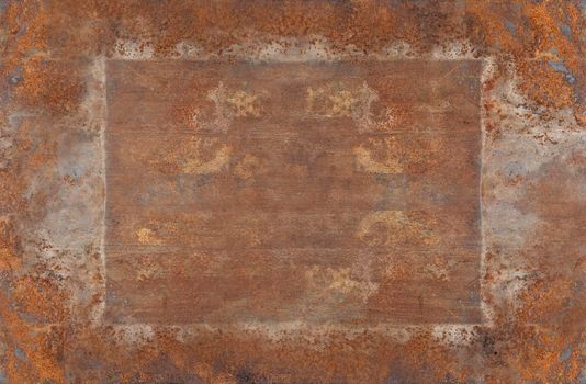 Rustic rusty metal. Black wall texture grunge abstract background.