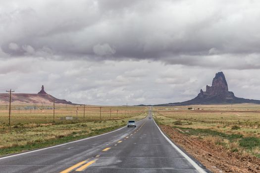 Highway leading into Monument Valley, Utah, USA
