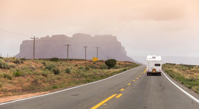 Highway leading into Monument Valley, Utah, USA