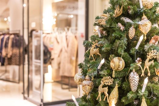 Christmas tree decoration in shopping mall