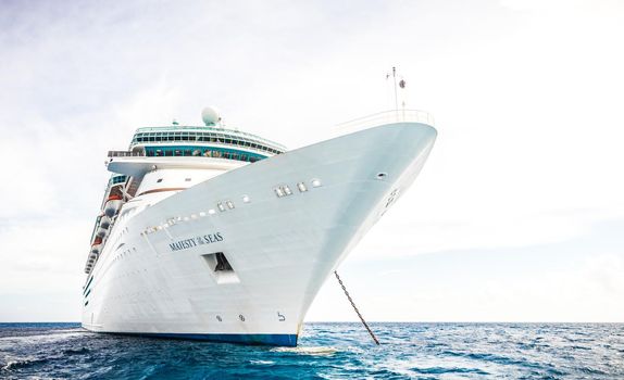 NASSAU, BAHAMAS - SEPTEMBER, 06, 2014: Royal Caribbean's ship, Majesty of the Seas, sails in the Port of the Bahamas on September 06, 2014