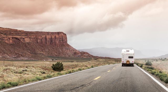 Highway leading into Monument Valley, Utah, USA