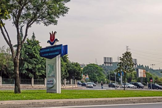 istanbul,turkey- june 22,2021.Entrance view of Kagithane district, the historical and touristic district of Istanbul