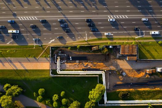 Repair and replacement of the pipeline in Minsk.Replacing the old pipeline in the city.Repair of the city.Belarus.