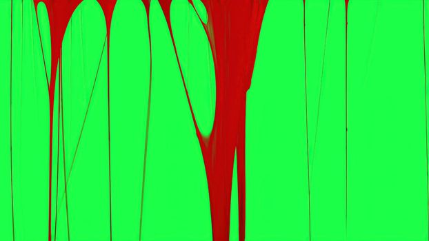 3d illustration - Blood Dripping Down on the green screen
