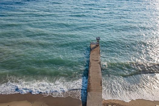 kusadasi,aydin,turkey- july 24,2021.summer season and sea view on the aegean sea coast in kusadasi and summer season.