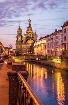 Church of the Resurrection of Christ (Savior on Spilled Blood), St Petersburg, Russia at night