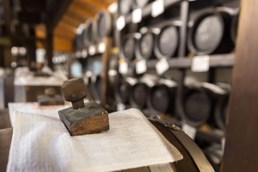balsamic vinegar barrels storing and aging