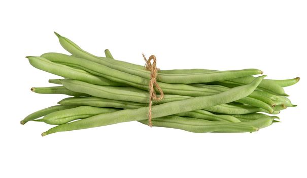 Green beans isolated on white background with clipping path.