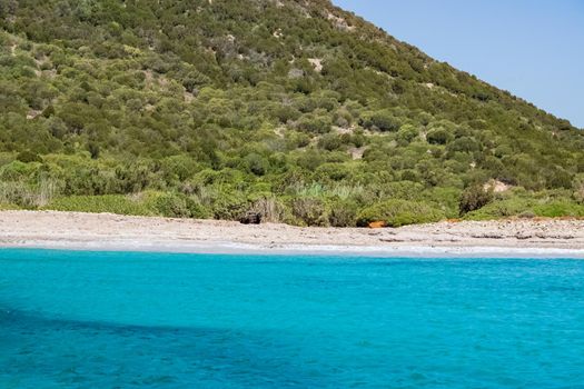 Beautiful view of the southern Sardinian sea, Teulada, Italy.