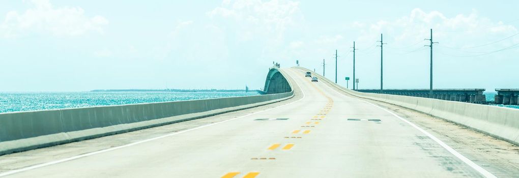 Road to Key West over Caribbean Blue Water