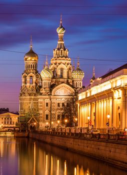 Church of the Resurrection of Christ (Savior on Spilled Blood), St Petersburg, Russia at night