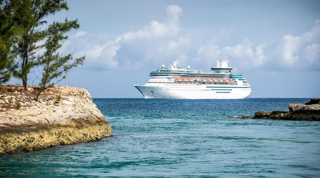NASSAU, BAHAMAS - SEPTEMBER, 06, 2014: Royal Caribbean's ship, Majesty of the Seas, sails in the Port of the Bahamas on September 06, 2014