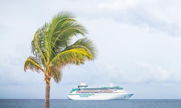 NASSAU, BAHAMAS - SEPTEMBER, 06, 2014: Royal Caribbean's ship, Majesty of the Seas, sails in the Port of the Bahamas on September 06, 2014