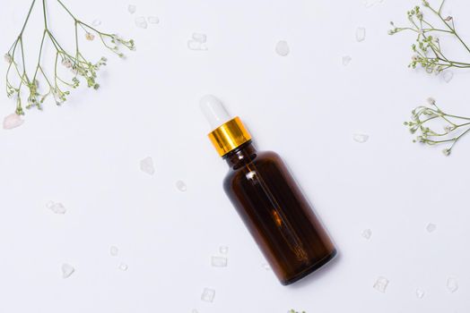 Branding mock-up. Natural essential oil. Natural beauty product concept.