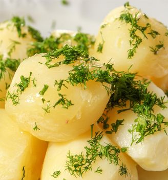 Boiled potato with parsley