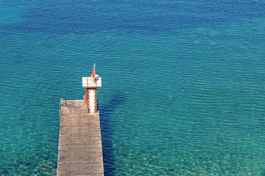 kusadasi,aydin,turkey- july 24,2021.summer season and sea view on the aegean sea coast in kusadasi and summer season.